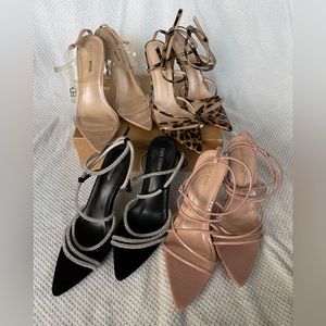 4 Pair Lot of Pointed Strappy Sandals
